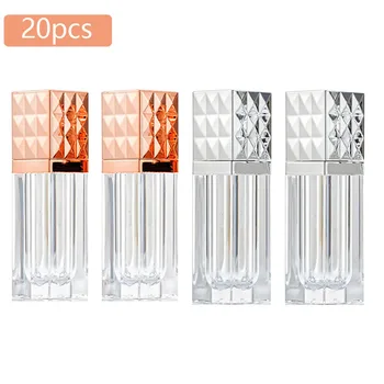 

20 Pcs Empty Lip Gloss Tubes 5 ml Transparent Refillable Plastic Lip Oil Bottle Cosmetic DIY Container Holders for Making Up