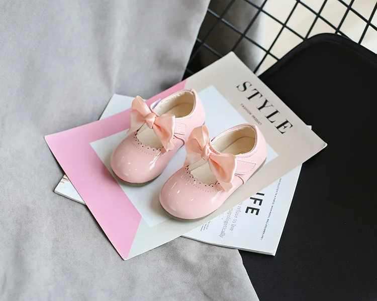 Baby Girls Shoes Patent Leather Princes Shoes Big Bow Mary Janes Party Shoes For Kids Dress Shoe  Autumn Spring Child Baby children's sandals near me