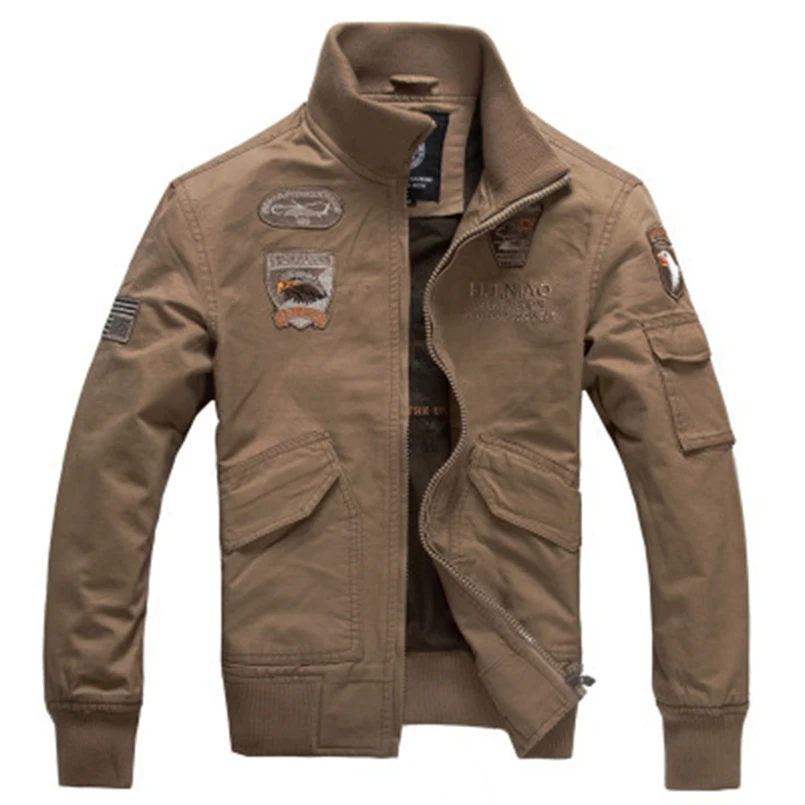 

Men's Military Jacket Bomber Cotton Autumn Winter Mens Outerwear Casual Men Coats Badge Male Clothing M-4XL 2023