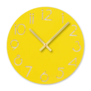 

Acrylic Cartoon Number Wall Clock Home Decor Silence Clock, Yellow