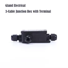 IP66 Водонепроницаемый черный Пластик кабель провода Разъем Железы электрическая 3-кабель распределительная коробка с терминала