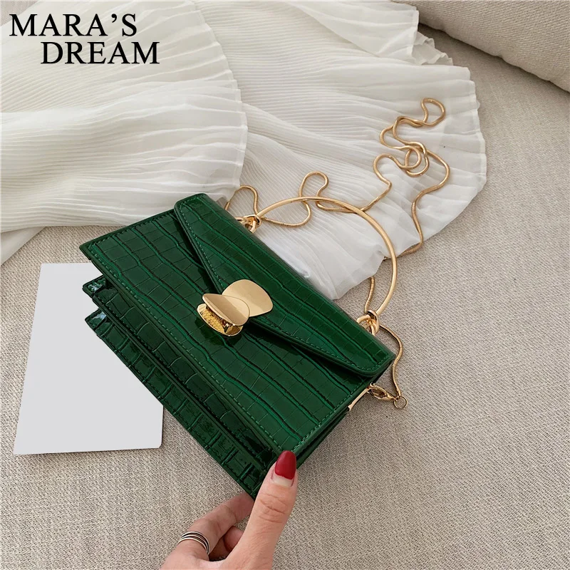 Mara's Dream, новинка, одноцветные сумки, модная Корейская версия, с каменным узором, на цепочке, сумка-мессенджер