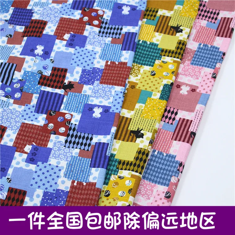 Японский импортный Kokka бамбукового волокна и хлопка плед кошки ткани ручной работы DIY сумка для вещей, ткань