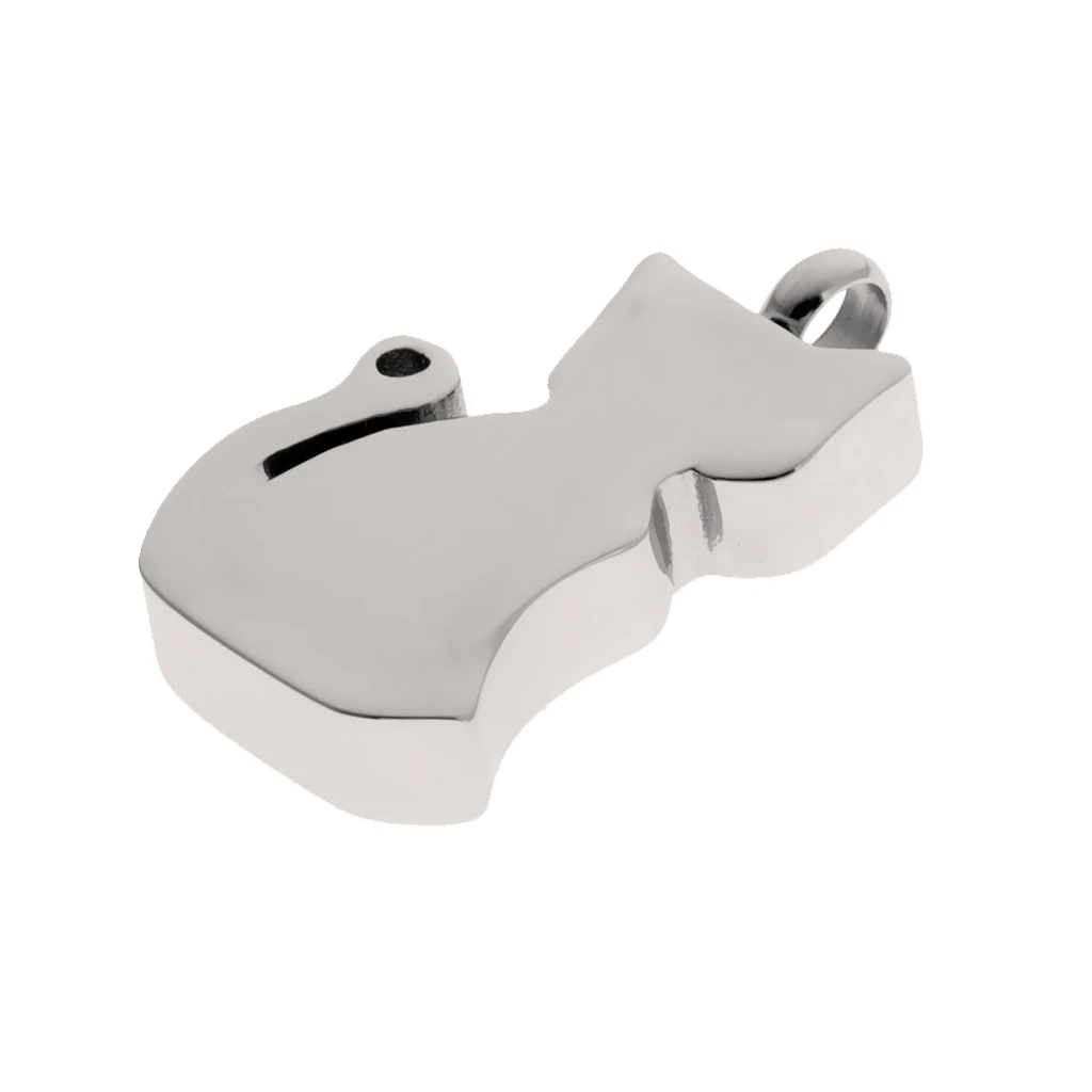 Metal Cat Urn Cremation Pendant Ash Holder Mini Keepsake Jewelry Silver
