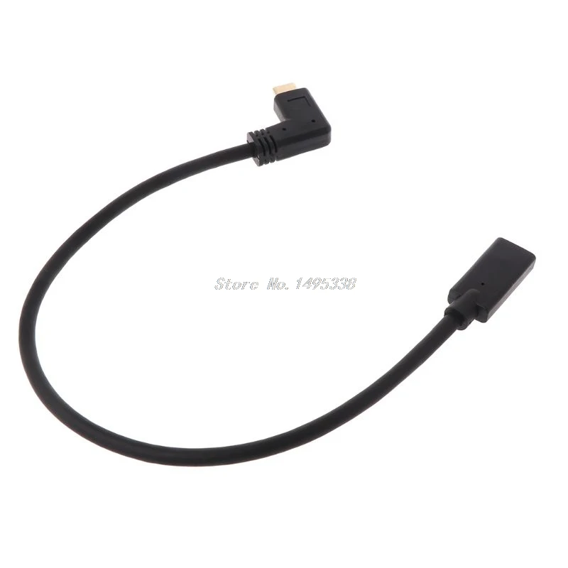 0.3/0.6/1m USB 3.1 90 Degree Elbow Design Type C Male to Micro USB Female Extension Cable Charging Data Line Adapter Converter