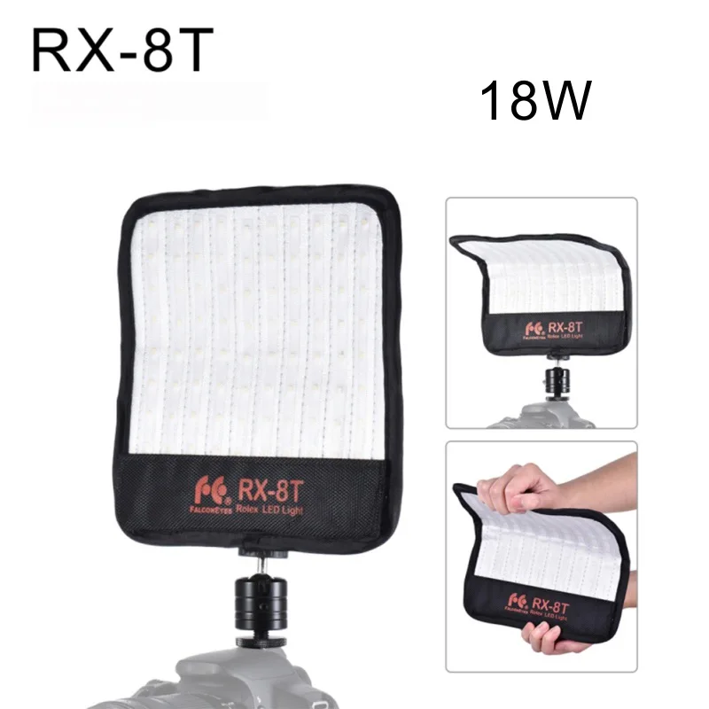 

FalconEyes RX-8T Mini Led Light For Video On Camera 18W Daylight Fotografia Lighting Splashproof Flexible Cloth Lamp