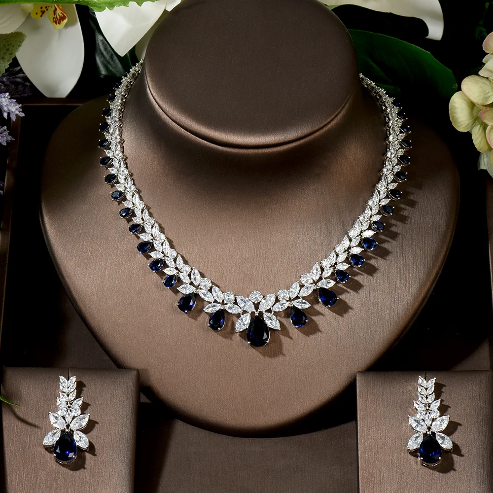 HIBRIDE Sparkling AAA Zircon Ensemble Wedding Jewelry Sets For Women Copper Fashion Bridesmaid Jewelry Set Bijoux Femme N-1451 - Image 2