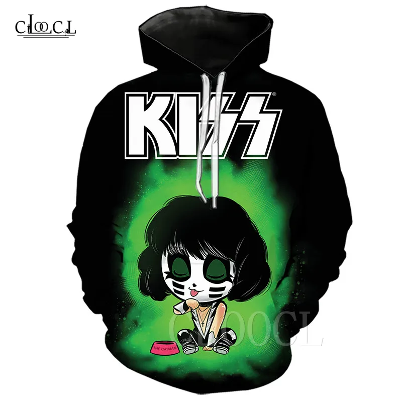 

2020 Spring Autumn Hoodie KISS Band Anime Sweatshirt 3D Printed Hoodies Women Men Hip Hop Streetwear Long Sleeve Hoody Pullovers