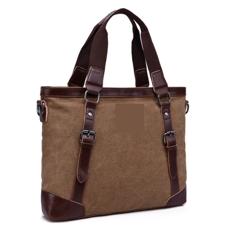 

New Male Business Canvas Bag Portable Messenger Dual-use Bag Korean Version of Personalized Men's Bag Travel Briefcase