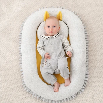 

SONDR Baby Bed Portable Oval Crib for the Infant Cute Child Stuff Soft Baby Basket Newborn Room Cot Beds Bumper Bedding Decor