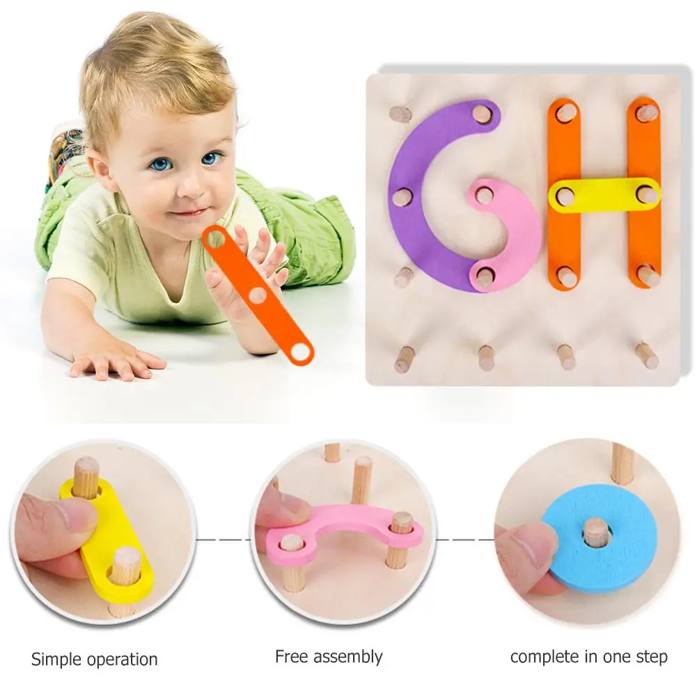 

Kids Wooden Letter Digital Column Geometric Block Set Infant Children Puzzle Toy Develop Intelligence Endless Happiness