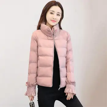 

Women 2019 New Winter Thicken Short Parkas Casual Stand Collar Loose Down Jacket Female Warm Cotton Padded Coat Outerwear T68