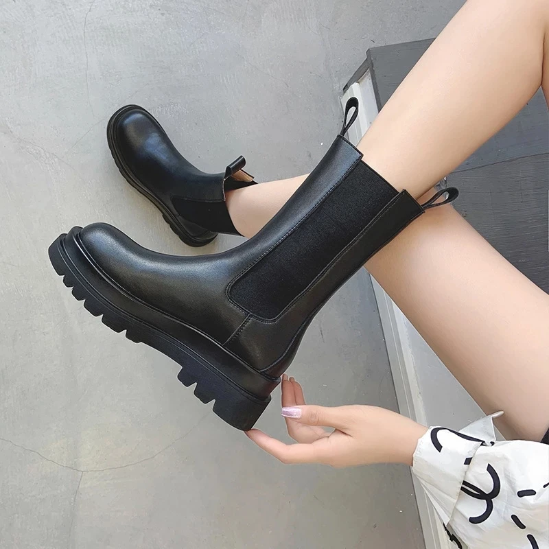 2021 Leather Boots Autumn And Winter 