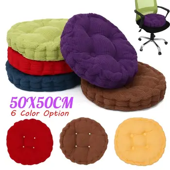 

New 50x50cm Washable Round Corduroy Chair Pad Cushion Thicker Patio Car Office Seat Sofa Tatami Mat Anti-skid Warmer Pad
