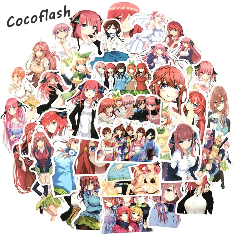 50PCS Anime The Quintessential Quintuplets Fetal Doodle Sticker for Refrigerator Notebook Skateboard Doodle Waterproof Sticker