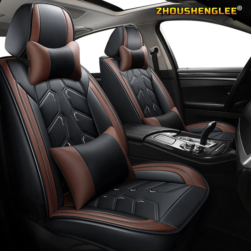 Кожаные чехлы на сиденья автомобиля ZHOUSHENGLEE для honda civic 2003 2006 2011 accord 7 city 2013 cr v