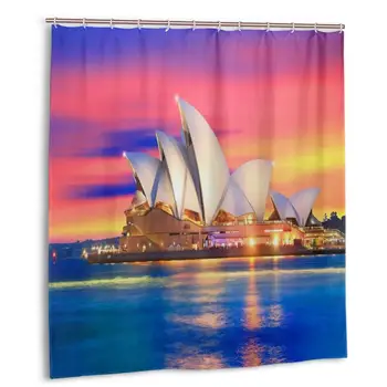 

Sydney Opera House Shower Curtain with Hooks bathroom Waterproof Polyester Fabric