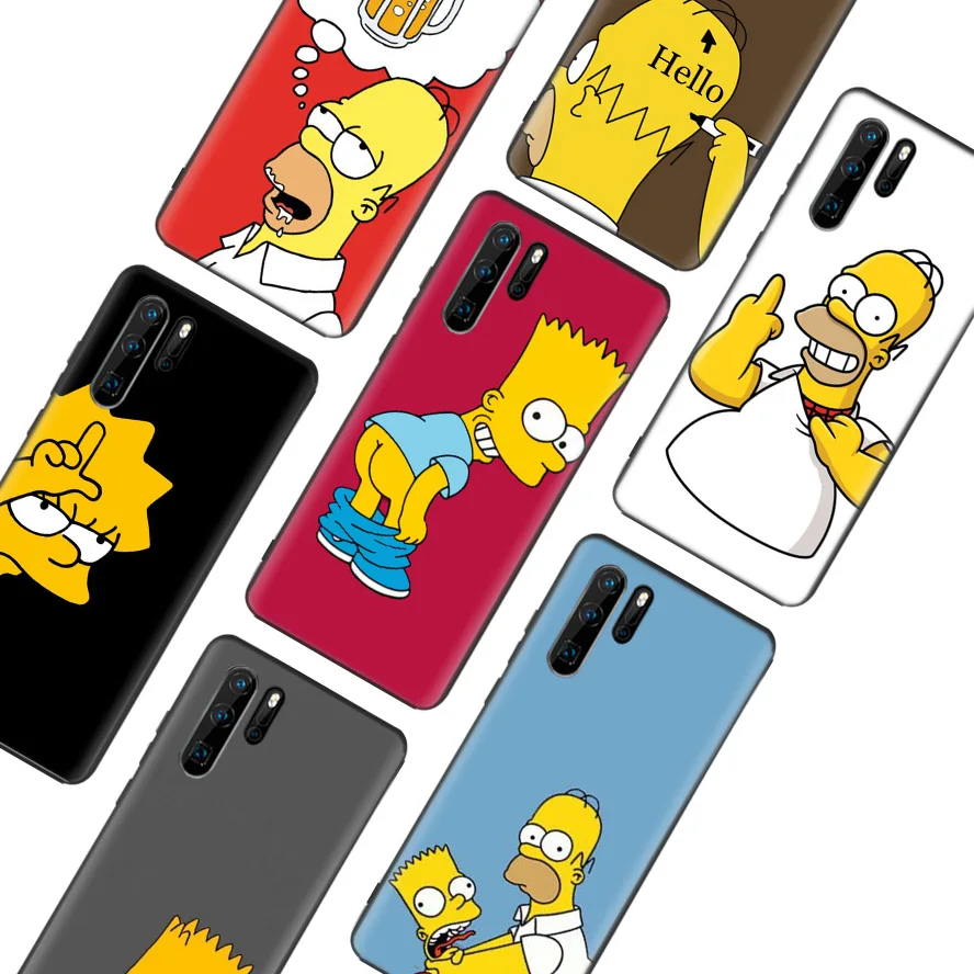 Funny Homer J Simpson Black Cover Phone Case For Huawei Mate 30 20 10 P30 P20 2