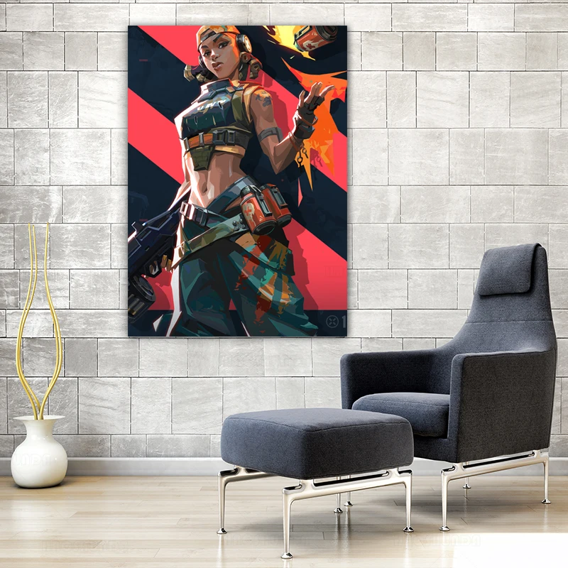 Personagens de jogo valorant raze poster popular jogo online hd impressão  cartaz jogo pintura em tela decoração do quarto - AliExpress