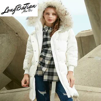 

Long 2020 Women's Hooded Down Jacket Winter Coat Female Parkas Women Raccoon Dog Fur Collar Mujer Chaqueta 1372