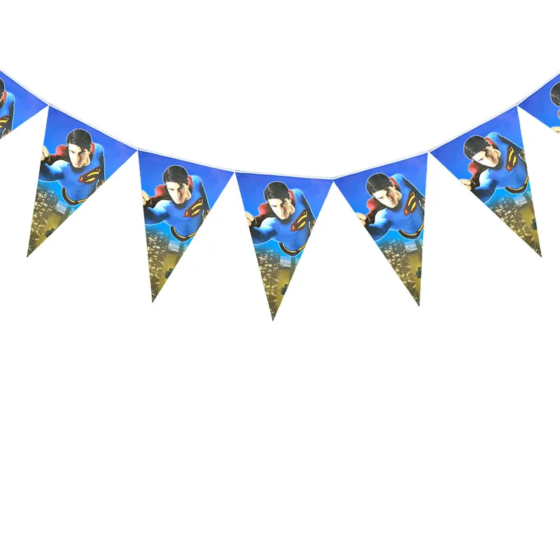 Banner 1set Супермен день рождения декоративная бумага для вечеринок Салфетка под тарелку кружку баннер детский душ Хэллоуин одноразовая посуда вечерние принадлежности - Цвет: Banner 1set