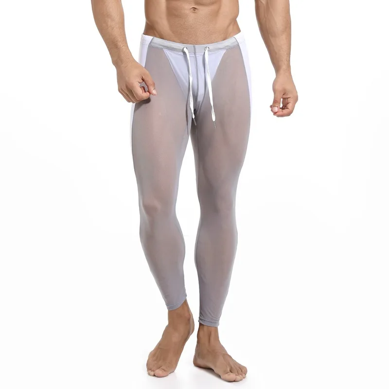 Мужские компрессионные колготки, штаны для фитнеса, мужские спортивные Леггинсы для верховой езды, бега, сексуальная сетчатая дышащая спортивная одежда