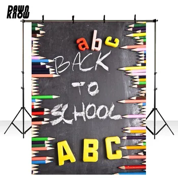 

DAWNKNOW Back To School Photography Background Photocall Baby Blackboard Photo Shoot Backdrops For Children Photo Studio lv702