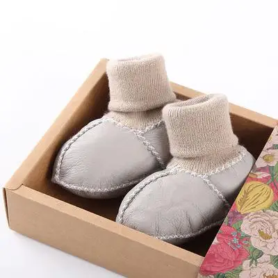 BEIGE 0-24 м новорожденных малышей сапоги зимние первые ходунки обувь для маленьких девочек и мальчиков мягкая подошва мех Зимние ботиночки - Цвет: BEIGE