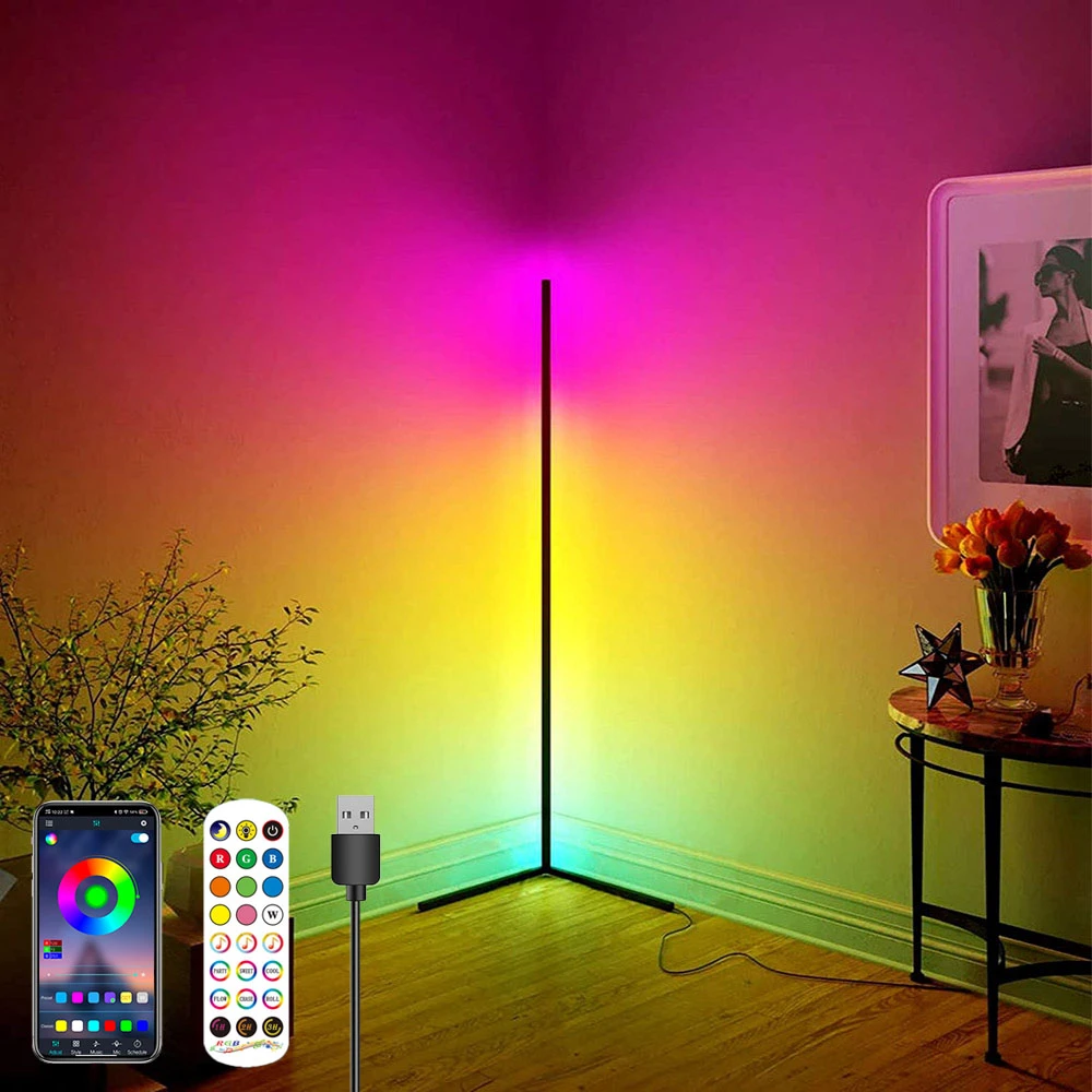 lancering excuus Gunst Led Floor Hoek Staande Lamp Rgb Vloer Lampen Met Afstandsbediening Voor  Slaapkamer Woonkamer Sfeer Thuis Decor Staande Lamp|Vloerlampen| -  AliExpress