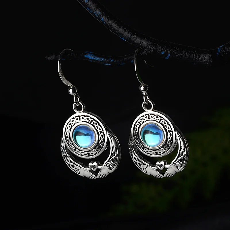 Bague Ringen, восстанавливающая 925 пробы, серебряная серьга с лунным камнем для европейских женщин, индивидуальные вечерние ювелирные изделия, подарок