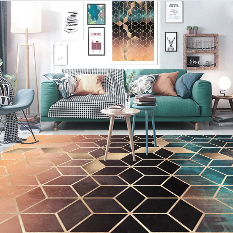 Скандинавский минималистичный ковер с геометрическим принтом для гостиной, спальни, Противоскользящий коврик для пола, модный ковер для кухни