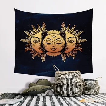 

mandala boho Home Decor sun psychedelic witchcraft Wall hanging Tapestry fabric wall room background mural Yoga beach mat tapiz
