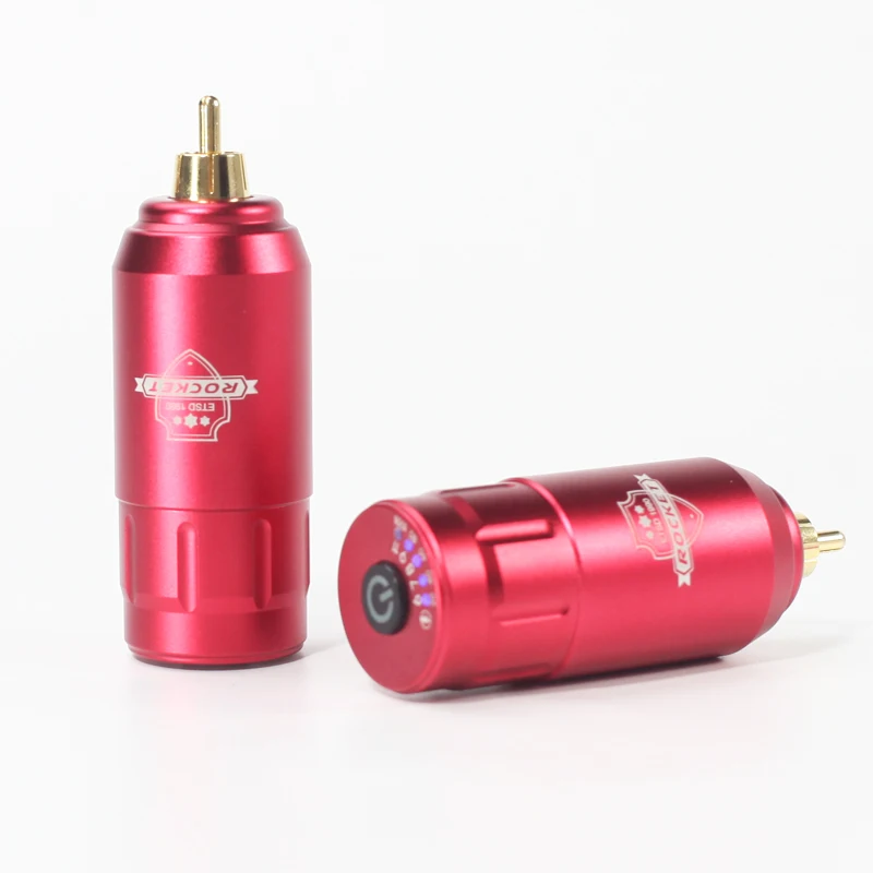 Red RCA Connection Перезаряжаемый беспроводной Rocket Tattoo Батарея Питания RCA разъем для тату машины ручка питания - Цвет: Red RCA Connection