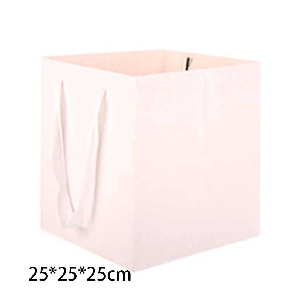 6pcs Paper Bag Party Shopping Birthday With Ribbon Handles Packing Candy Eco Friendly Gift Multifunctional Flowers Square Bottom | Дом и сад