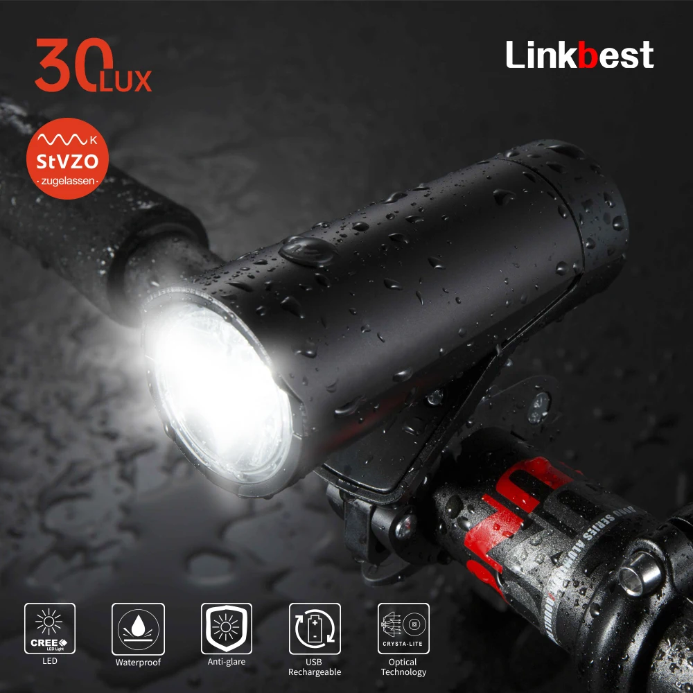 Linkbest Bike Front Light Powerful Usb Rechargeable Flashlights Bicycle