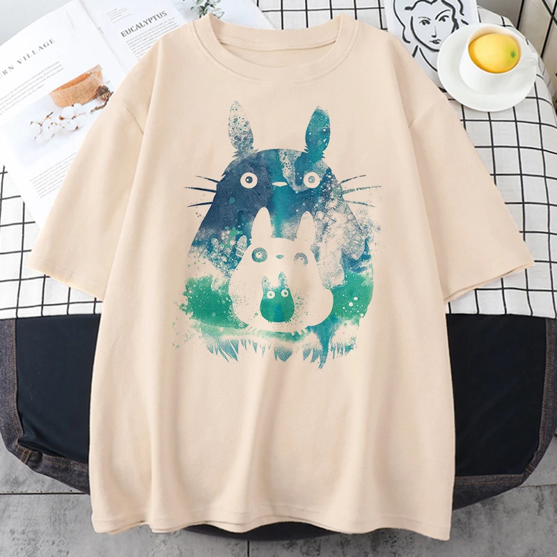Totoro Studio Ghibli Harajuku Kawaii T Shirt Women Ullzang Miyazaki Hayao Tshirt Funny Cartoon T-shirt Cute Anime Top Tee Female vintage graphic tees