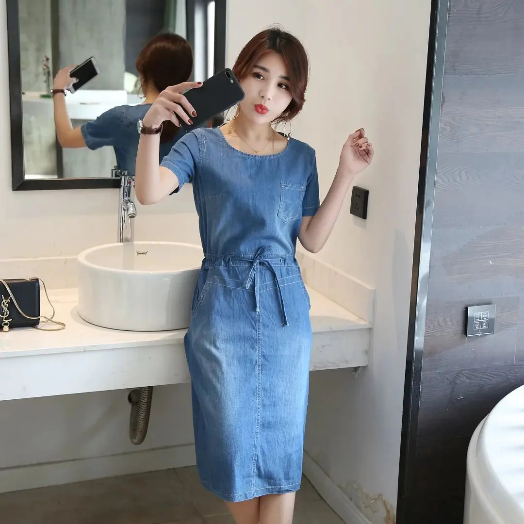 

30033 Summer New Style Computer Cable Lock WOMEN'S Short Sleeved Korean-style Slim Fit WOMEN'S Dress Students Dress