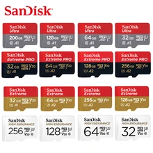 SanDisk Carte MicroSD 128 GO 256 GO 512 GO Carte Mémoire SDHC/SDXC 32GB 64GB Class10 Carte TF pour Smartphone Drones Vidéo Surveillance