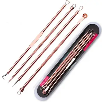 

4Pcs/Set Rose Gold Acne Blackhead Removal Needles Pimple Spot Comedone Cleanser Beauty Face Clean Care Tools SN246