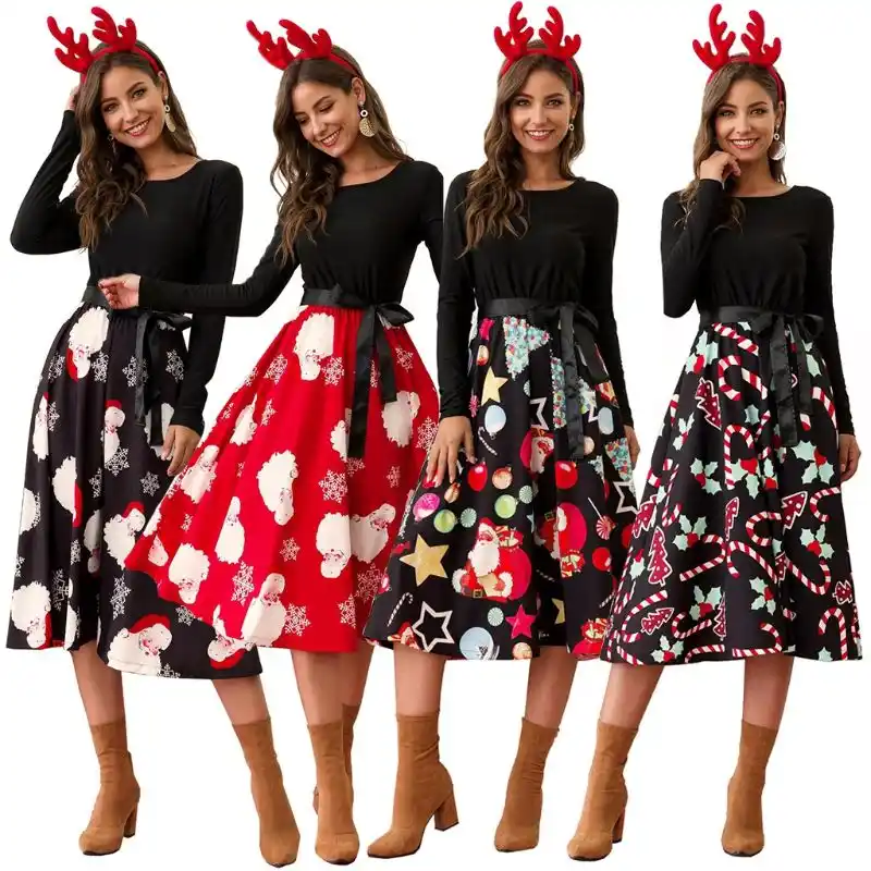 Christmas dress long sleeve Clearance
