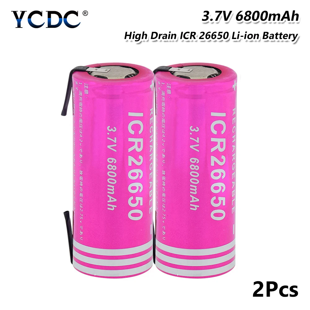 YCDC оригинальный новый аккумулятор 26650 3 7 V 6800mAh высокой емкости 20A разряда литий
