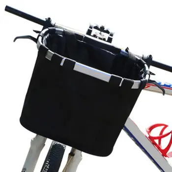

Bicycle Basket Folding Removable Front Bike Handlebar Basket Detachable Bag 23GB