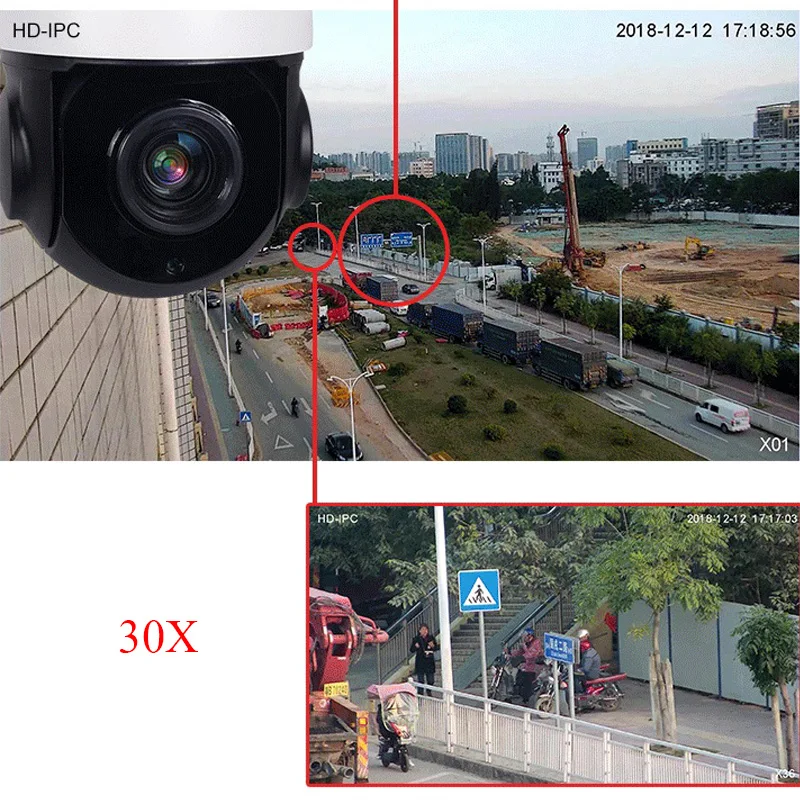 30X зум 1080P PTZ ip-камера наружная Onvif Водонепроницаемая наружная Минимальная купольная камера 1080P ночного видения 2MP H265 P2P камера широкий угол