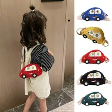 Kids Corduroy Single-Shoulder Bag Cute Mini Car Shape Messenger Handbag H66