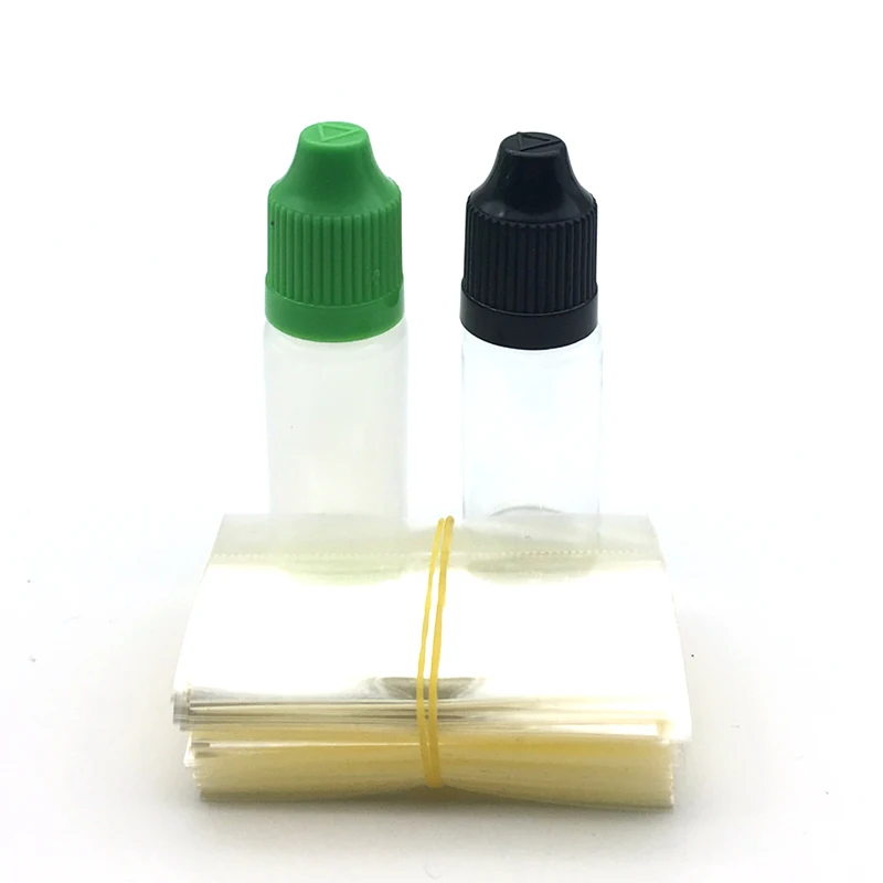 Promotion PVC Shrink wrap film for 10ml E-juice E-liquid Plastic Dropper Bottles Clear Pvc Sleeve Seals Heat Shrinkable |