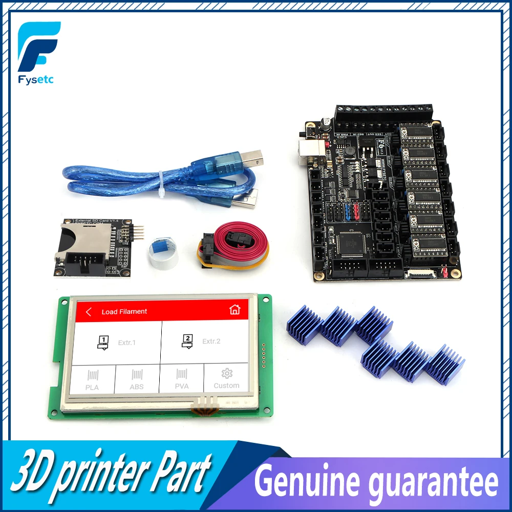 : FYSETC F6 V1.3 все в одном материнская плата + 4 3 дюймов ЖК дисплей Дисплей с Card Reader