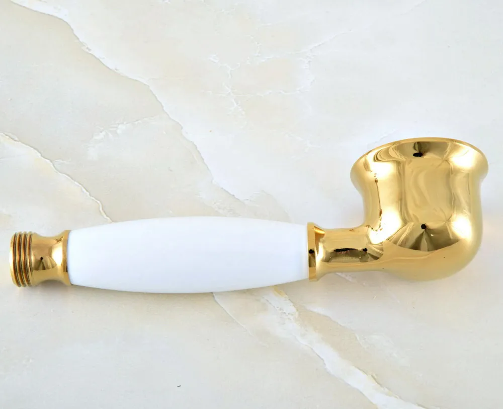 

Gold Brass Handheld Shower Head Telephone Shape Water Saving Hand Shower Sprayer Bathroom Faucet Accessory Lhh048