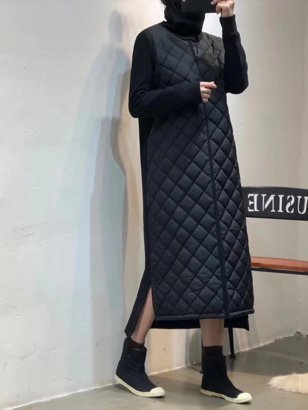 

18 Korean-style Hot Selling WOMEN'S Dress Winter Slim Fit Slimming plus Velvet Padded Warm Base Dress Women's Robe 8657