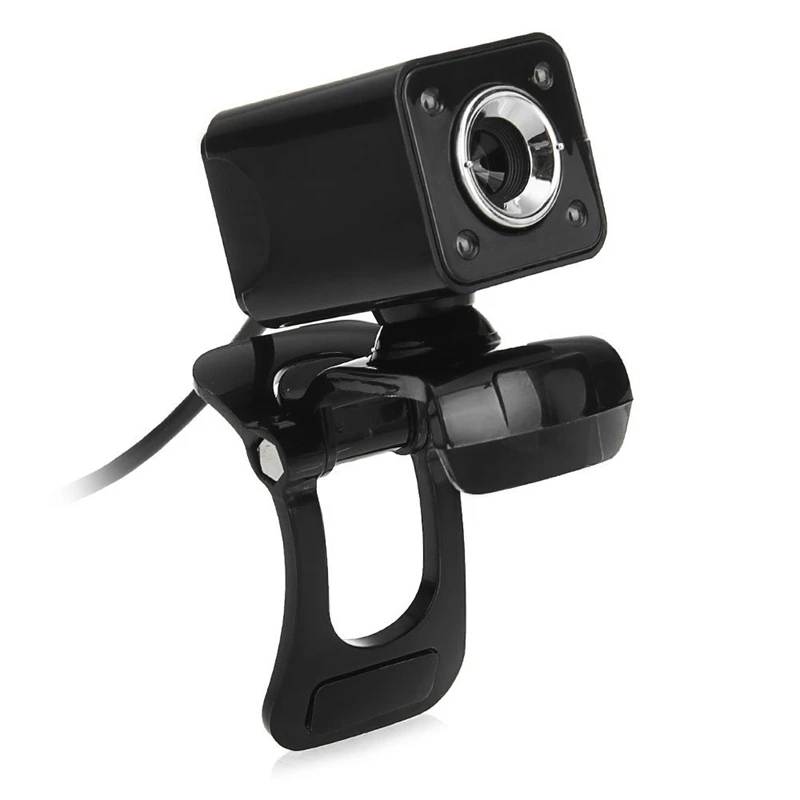 480P 30W 4 светодиодный HD веб-камера+ USB 2,0 Микрофон для компьютера ПК ноутбука черный