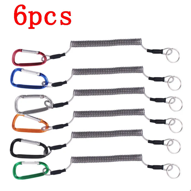 6pcs 1.3m Fishing Lanyard Boating Ropes Kayak Camping Secure Pliers Lip Grips Tackle Fish Tools Accessory Carabinet Fishing Tackle Fishing Rope Fishing Lanyards